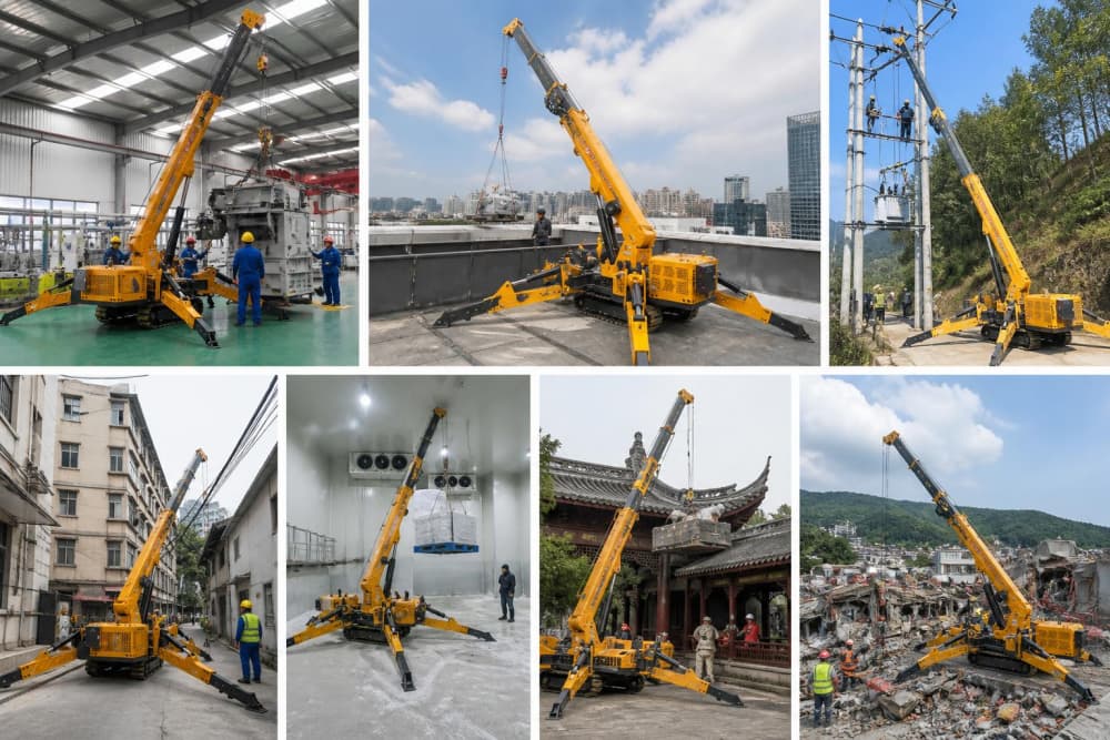 JTZD‑2T 2‑ton micro‑mini crawler spider crane with CE certification for indoor light‑duty installation & small‑scale assembly